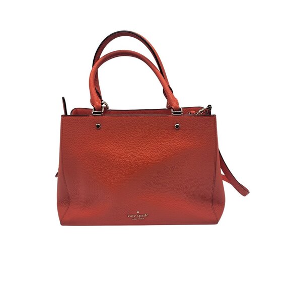 KATE SPADE LEILA Medium Triple Compartment Satchel Purse Handbag Orange